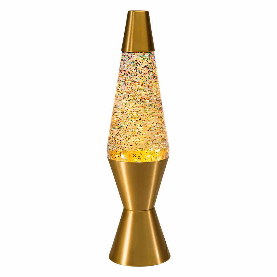 14.5″ LAVA LAMP RAINBOW GLITTER – CLEAR/GOLD D2